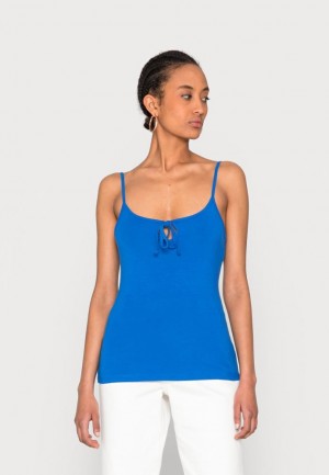 Anna Field Top T-shirts Dames Blauw | 2409-GDLVX