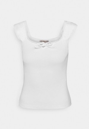 Anna Field Top T-shirts Dames Wit | 0437-LCAQD