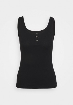 Anna Field Top T-shirts Dames Zwart | 7840-XSEVP