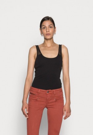 Anna Field Top T-shirts Dames Zwart | 8925-JPOSG