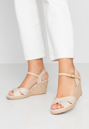 Anna Field Wedge Sandals Sandalen Dames Beige | 4153-FJVAP