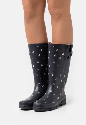 Anna Field Wellies Laarzen Dames Donkerblauw | 0412-KQZLX