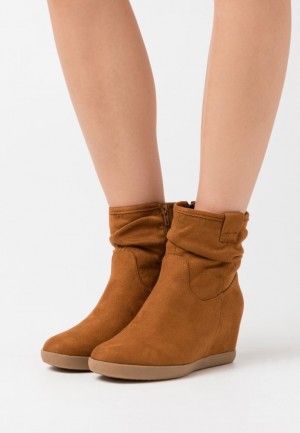 Anna Field Winter Booties Hawai Wedge Ankle Boots Enkellaarzen Dames Bruin | 2936-LJOGI