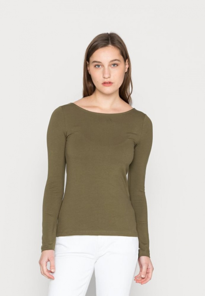 Anna Field 2 Pack Long Sleeved Top T-shirts Dames Khaki | 1296-LJIDE