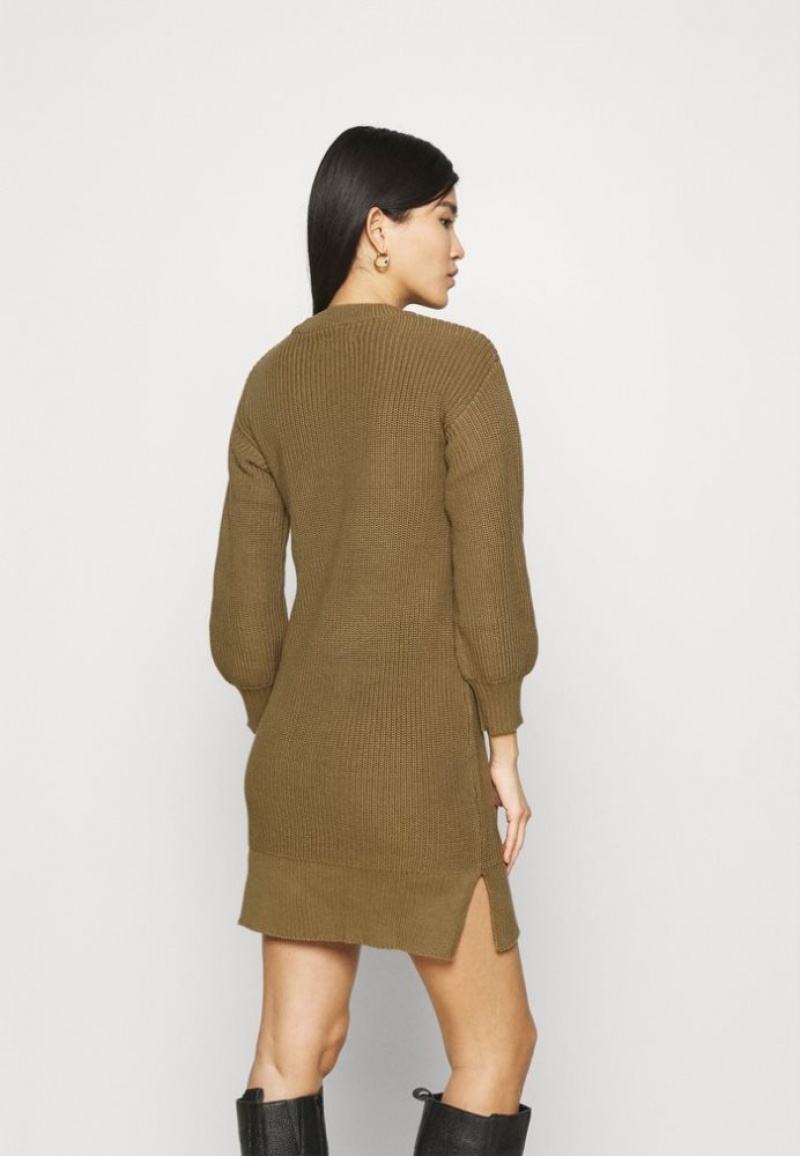 Anna Field Balloon Sleeve Jumper Jurken Jurk Dames Bruin | 5926-KQTEN