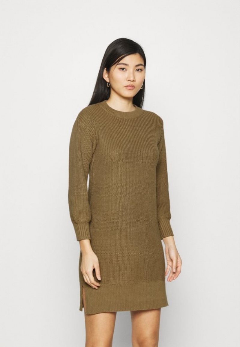 Anna Field Balloon Sleeve Jumper Jurken Jurk Dames Bruin | 5926-KQTEN