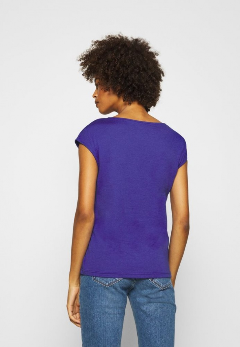 Anna Field Basic T Shirt T-shirts Dames Blauw | 6291-NQLGW