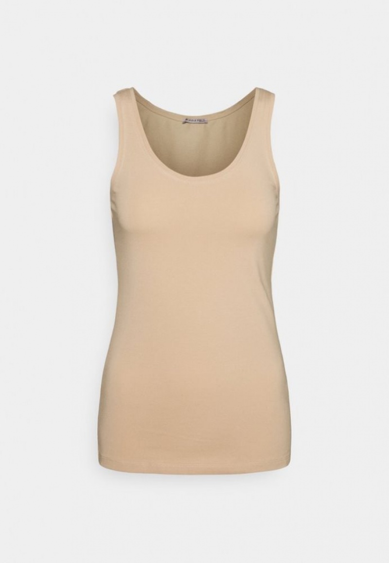 Anna Field Basic Tank 3er Pack Top T-shirts Dames Zwart | 2946-YHTXS