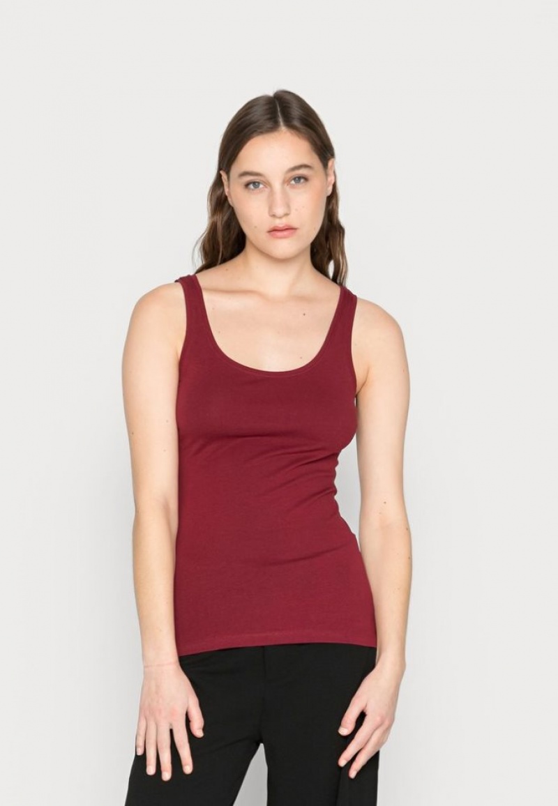 Anna Field Basic Tank 3er Pack Top T-shirts Dames Zwart | 8792-NRKPQ