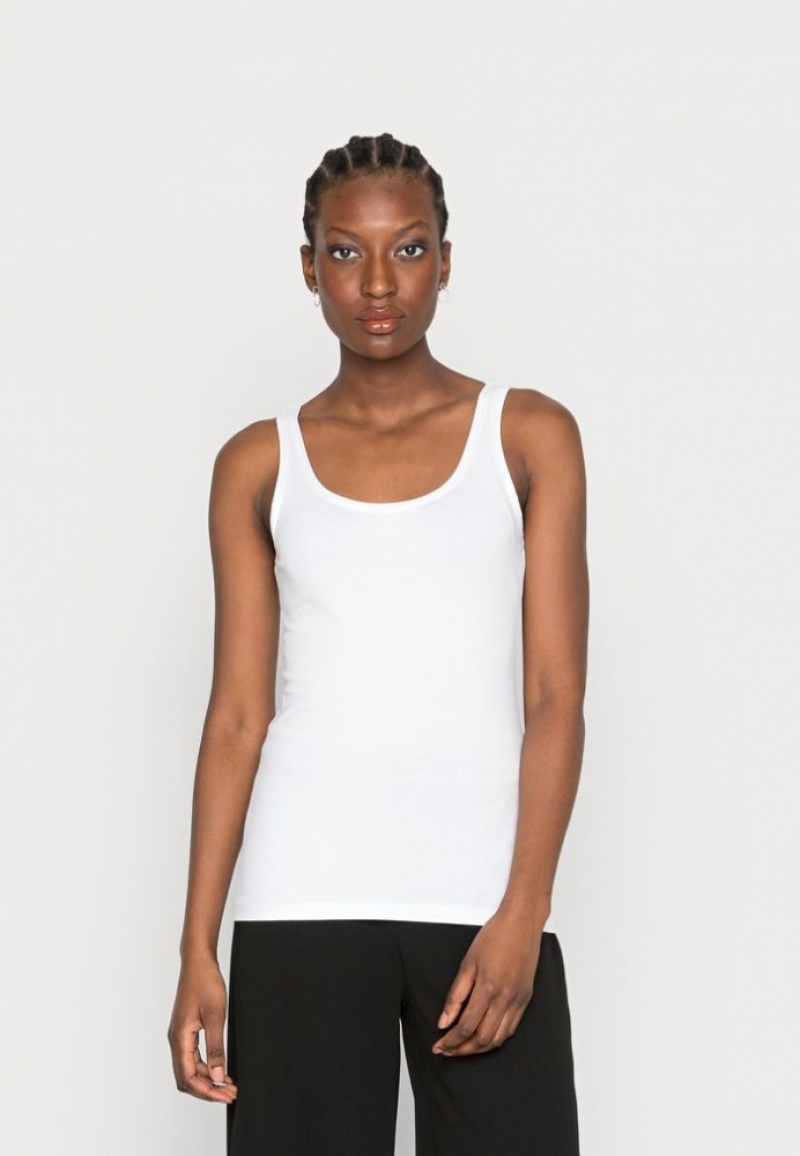 Anna Field Basic Tank 3er Pack Top T-shirts Dames Donkerblauw | 7395-IGADP