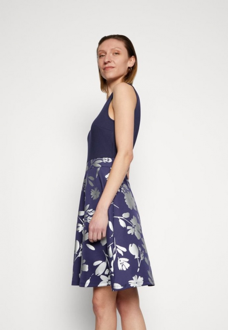 Anna Field Cocktail Jurken Party Jurken Silver Coloured Jurk Dames Donkerblauw | 7498-MZASD