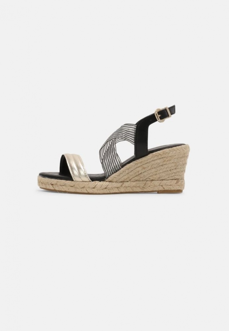 Anna Field Comfort Leren Espadrilles Sandalen Dames Zwart | 5364-JSHRB