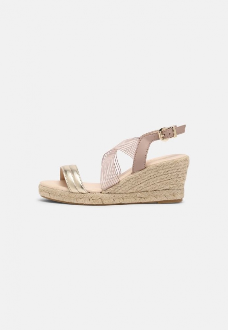 Anna Field Comfort Leren Espadrilles Sandalen Dames Beige | 8674-BMHSI