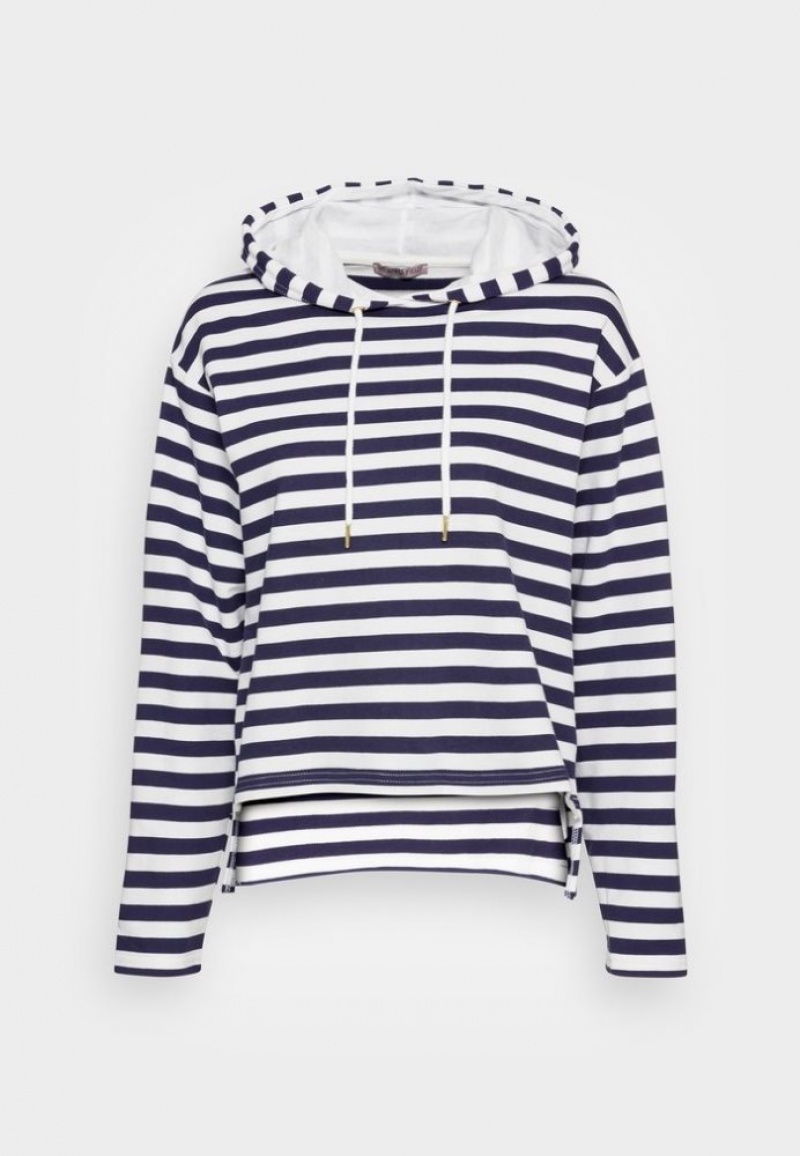 Anna Field Gestreept Loose Fit Hoodie Hoodie Pullover Dames Donkerblauw | 4951-JALTR