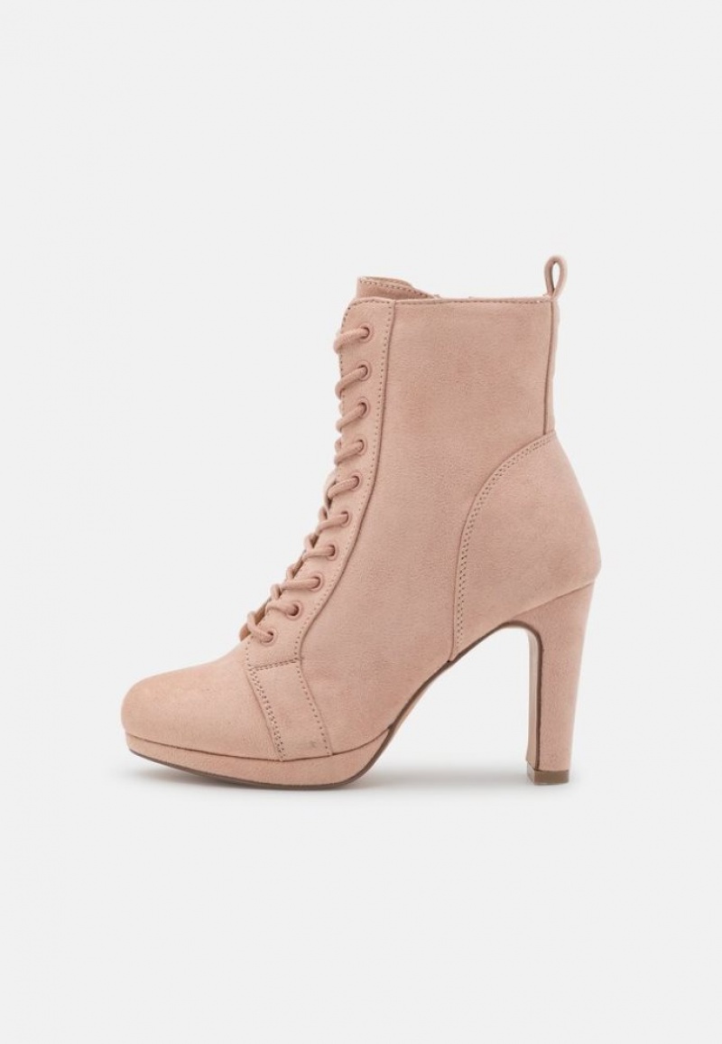 Anna Field High Hak Ankle Boots Enkellaarzen Dames Beige | 5436-DLGPN