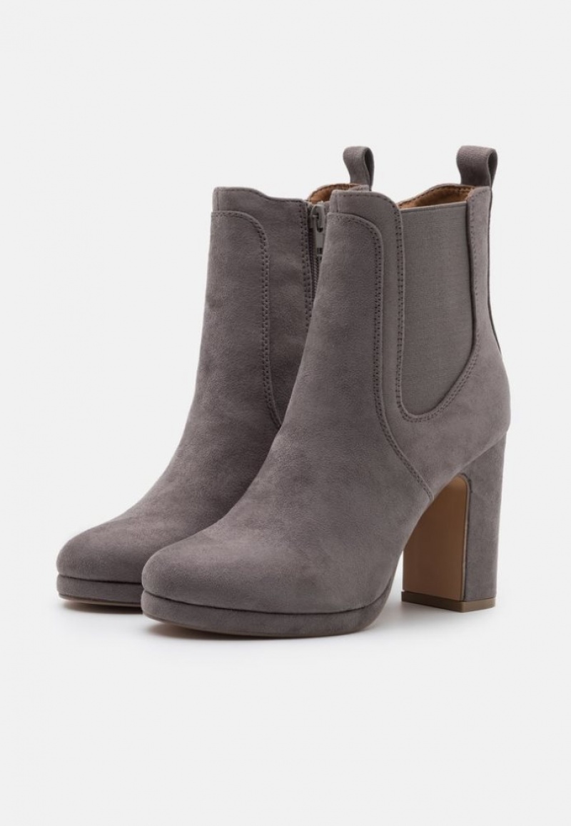 Anna Field High Hak Ankle Boots Enkellaarzen Dames Lichtgrijs | 3298-WMHQP