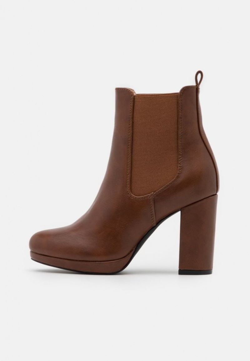 Anna Field High Hak Ankle Boots Enkellaarzen Dames Bruin | 0532-NQYWZ