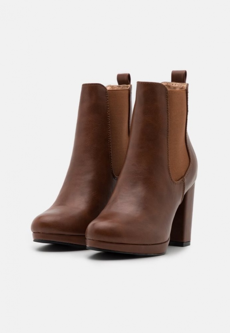 Anna Field High Hak Ankle Boots Enkellaarzen Dames Bruin | 0532-NQYWZ