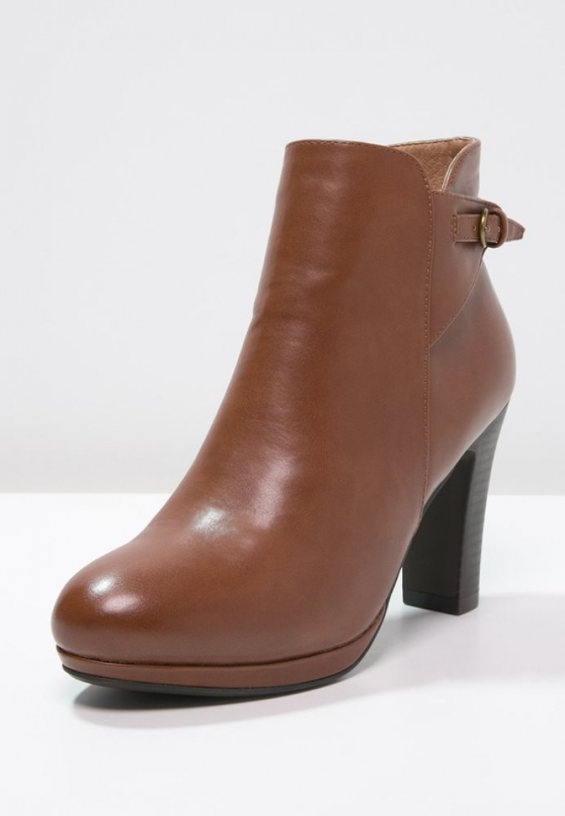 Anna Field High Hak Ankle Boots Enkellaarzen Dames Bruin | 8327-ELYGC