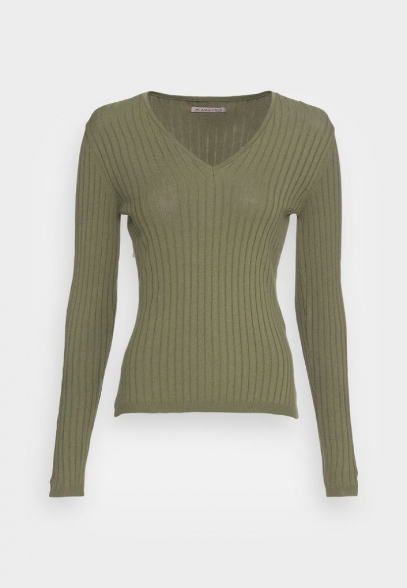 Anna Field Jumper Pullover Dames Khaki | 2089-AVMNE