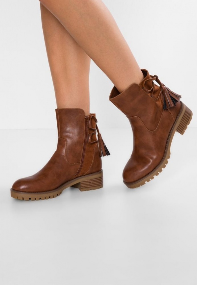 Anna Field Kanten Up Ankle Boots Enkellaarzen Dames Bruin | 7832-LTCKI