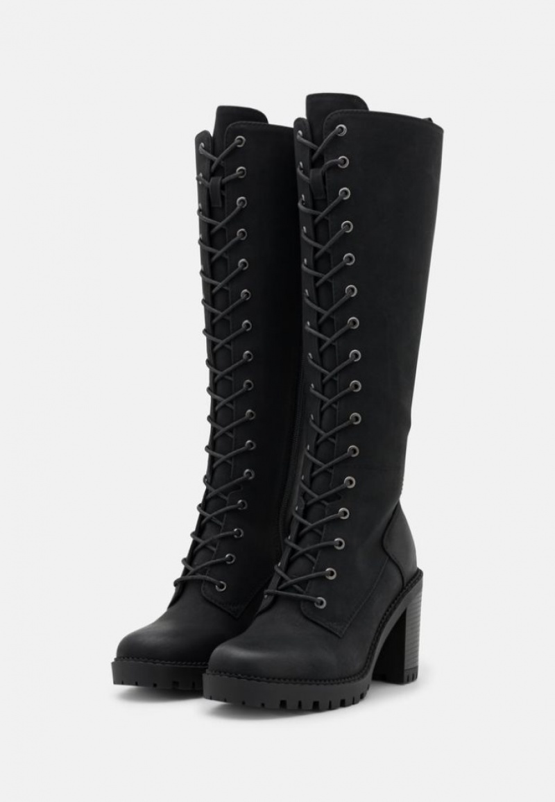 Anna Field Kanten Up Boots Laarzen Dames Zwart | 8925-XGLUI