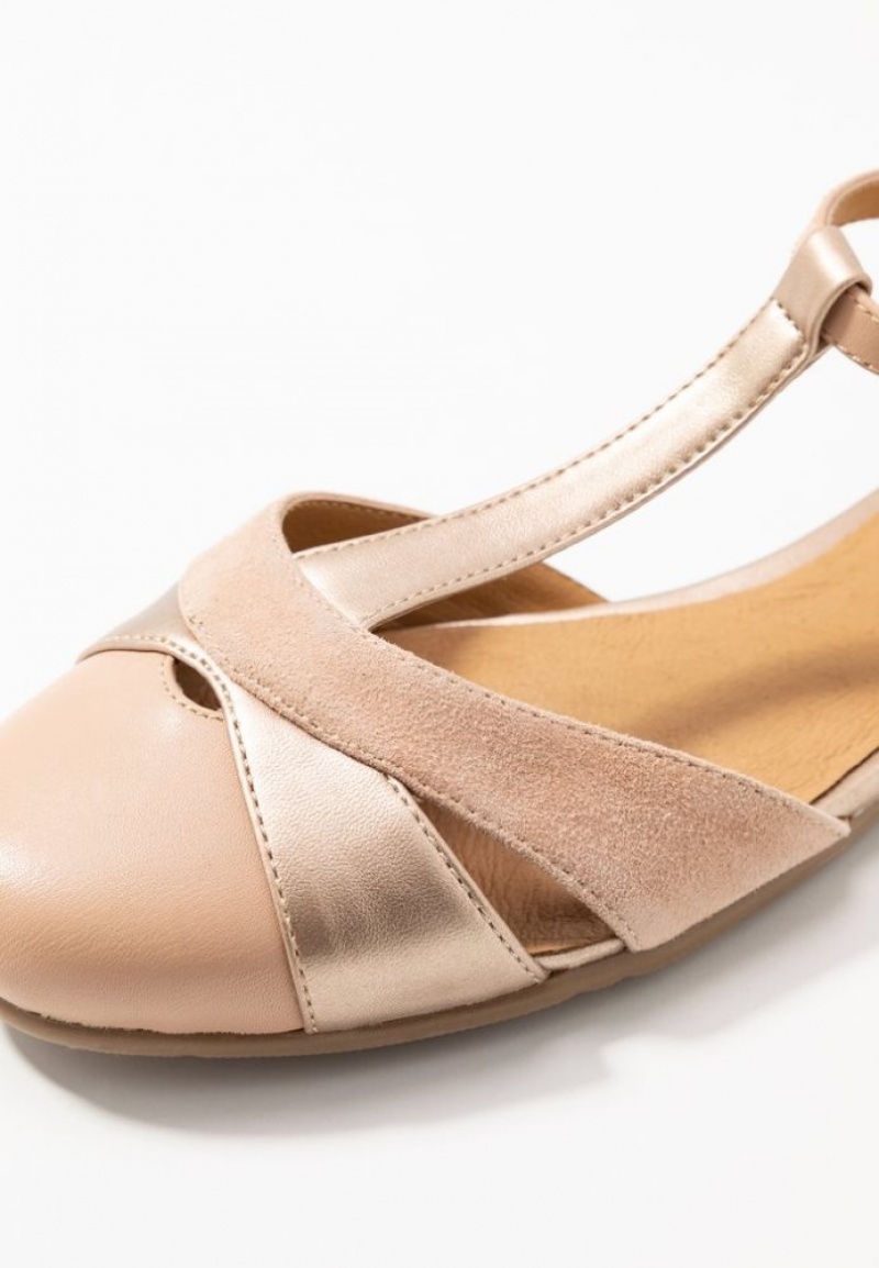 Anna Field Leren Ballerinas Ankle Riemen Ballet Pumps Ballerina Schoenen Dames Beige | 2694-SEGUZ