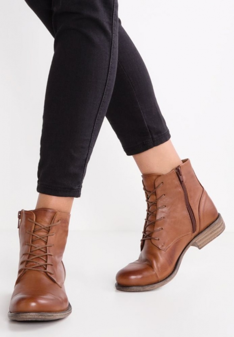 Anna Field Leren Booties Ankle Boots Enkellaarzen Dames Bruin | 5816-TPYMC