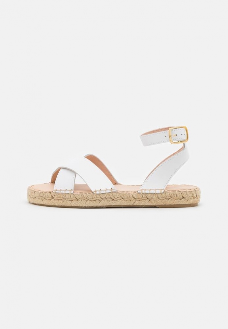 Anna Field Leren Espadrilles Sandalen Dames Wit | 1953-PAKLN