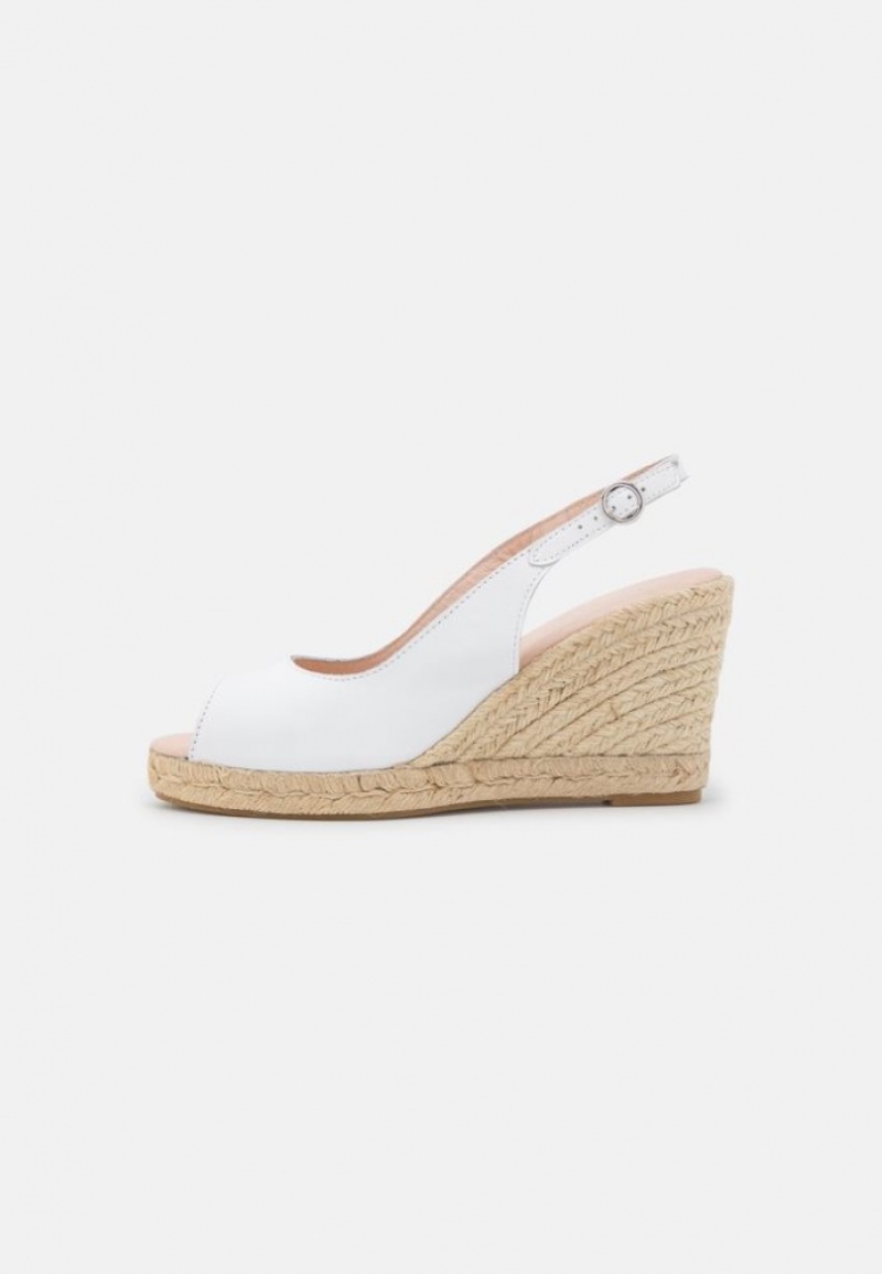 Anna Field Leren Espadrilles Sandalen Dames Wit | 8651-TGVJN