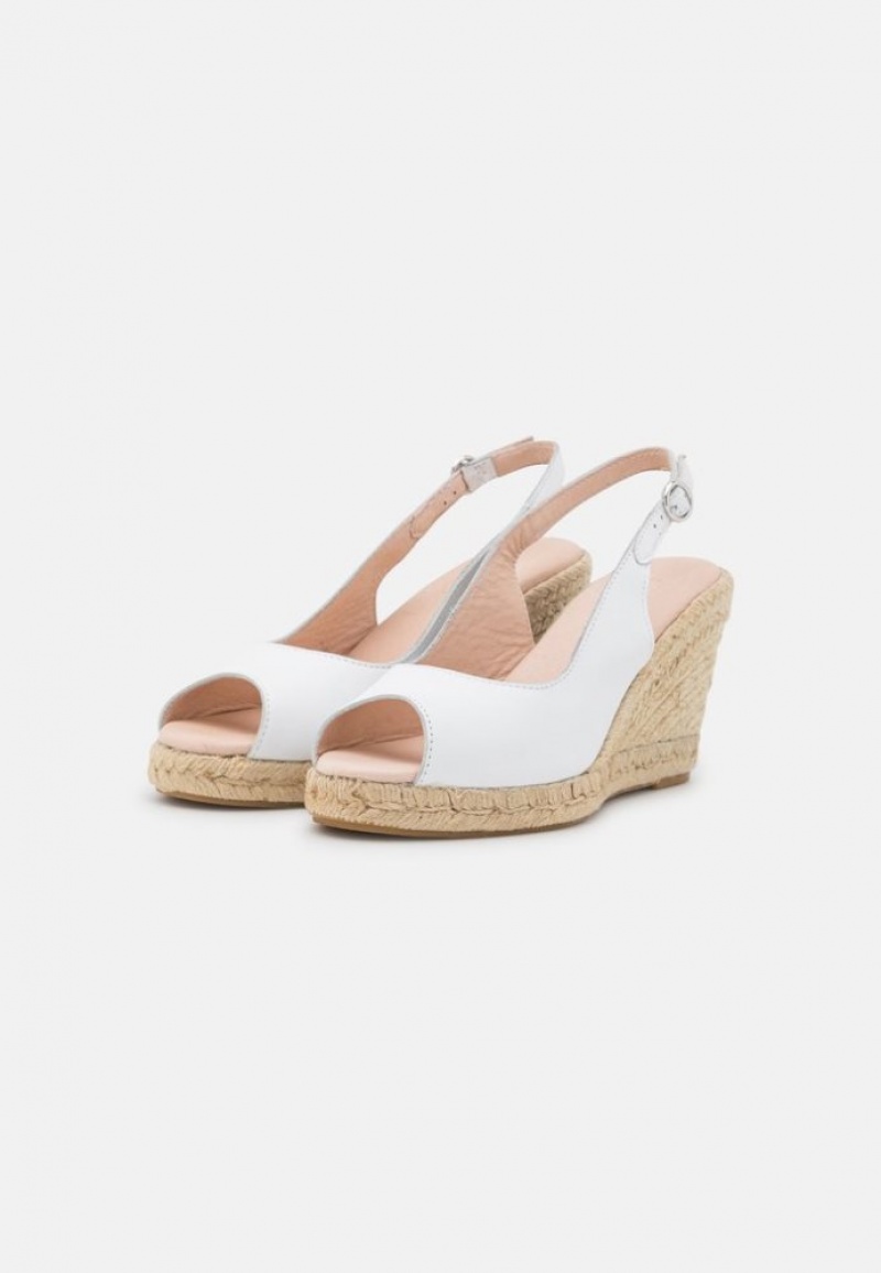 Anna Field Leren Espadrilles Sandalen Dames Wit | 8651-TGVJN