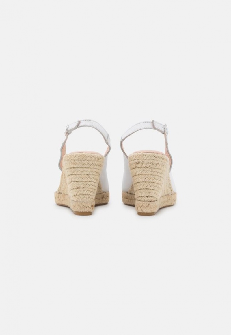 Anna Field Leren Espadrilles Sandalen Dames Wit | 8651-TGVJN