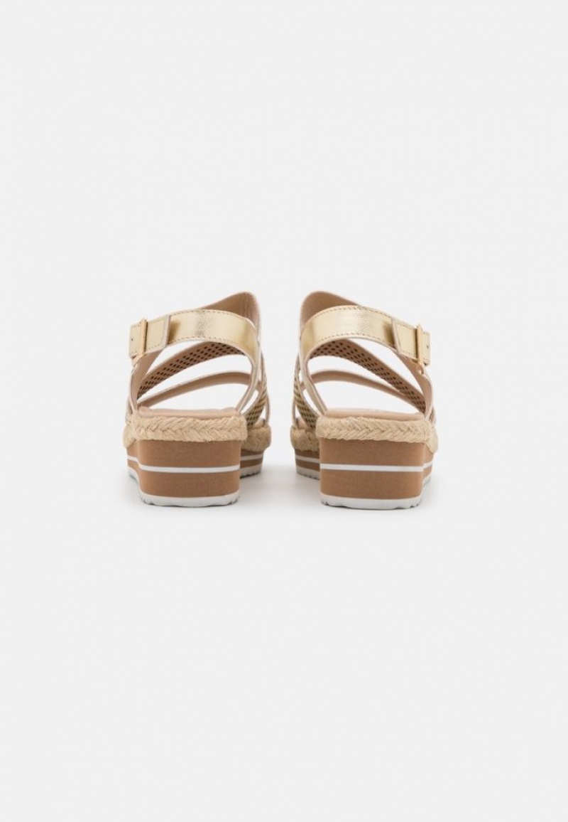 Anna Field Leren Espadrilles Sandalen Dames Goud | 7805-UYXKW