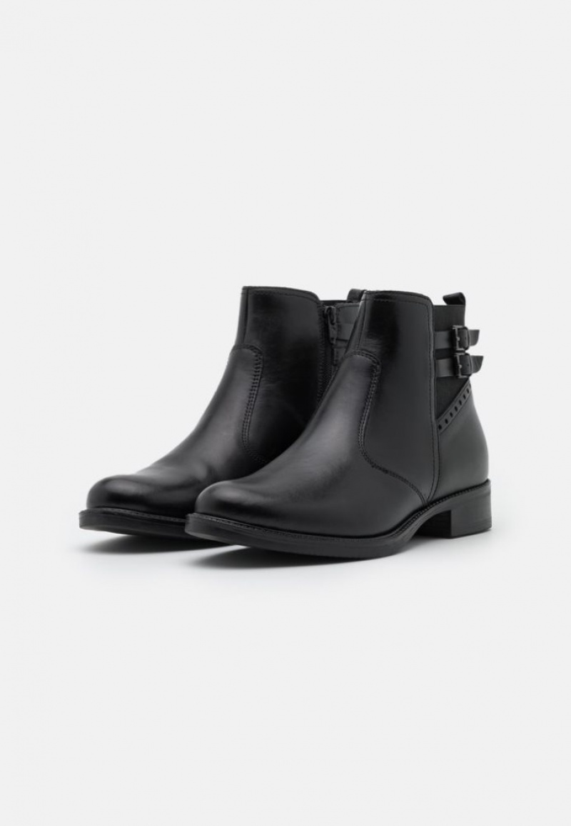 Anna Field Leren Klassieke Ankle Boots Enkellaarzen Dames Zwart | 5089-EVPWZ