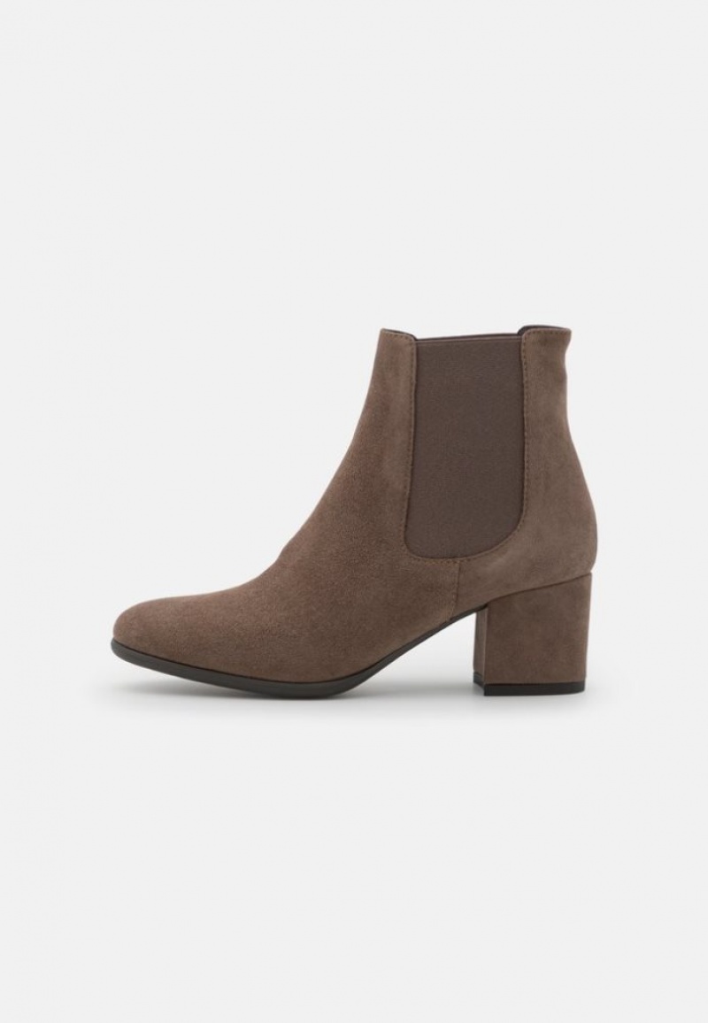 Anna Field Leren Klassieke Ankle Boots Enkellaarzen Dames Grijs Bruin | 1427-SICHW