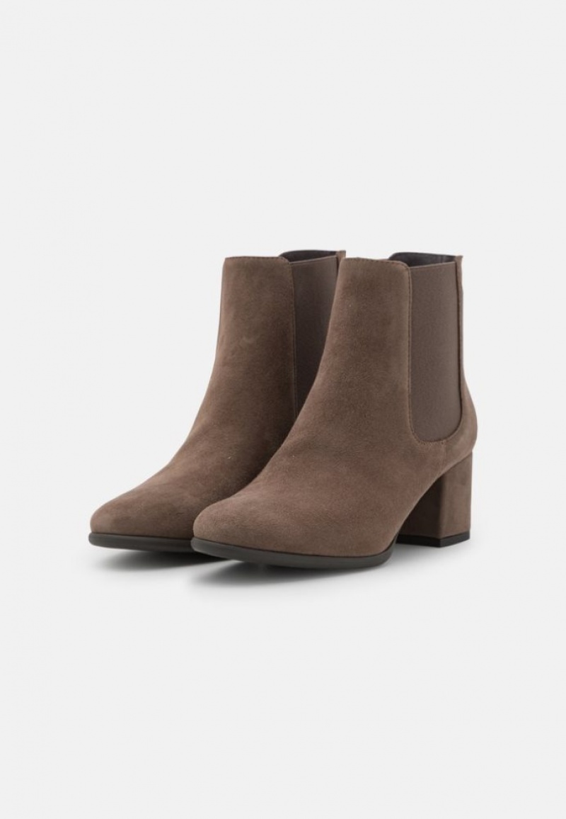 Anna Field Leren Klassieke Ankle Boots Enkellaarzen Dames Grijs Bruin | 1427-SICHW