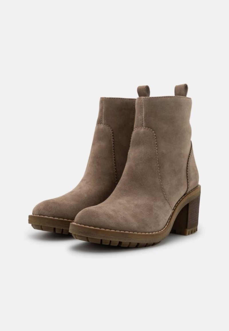 Anna Field Leren Klassieke Ankle Boots Enkellaarzen Dames Grijs Bruin | 7950-GKZIJ