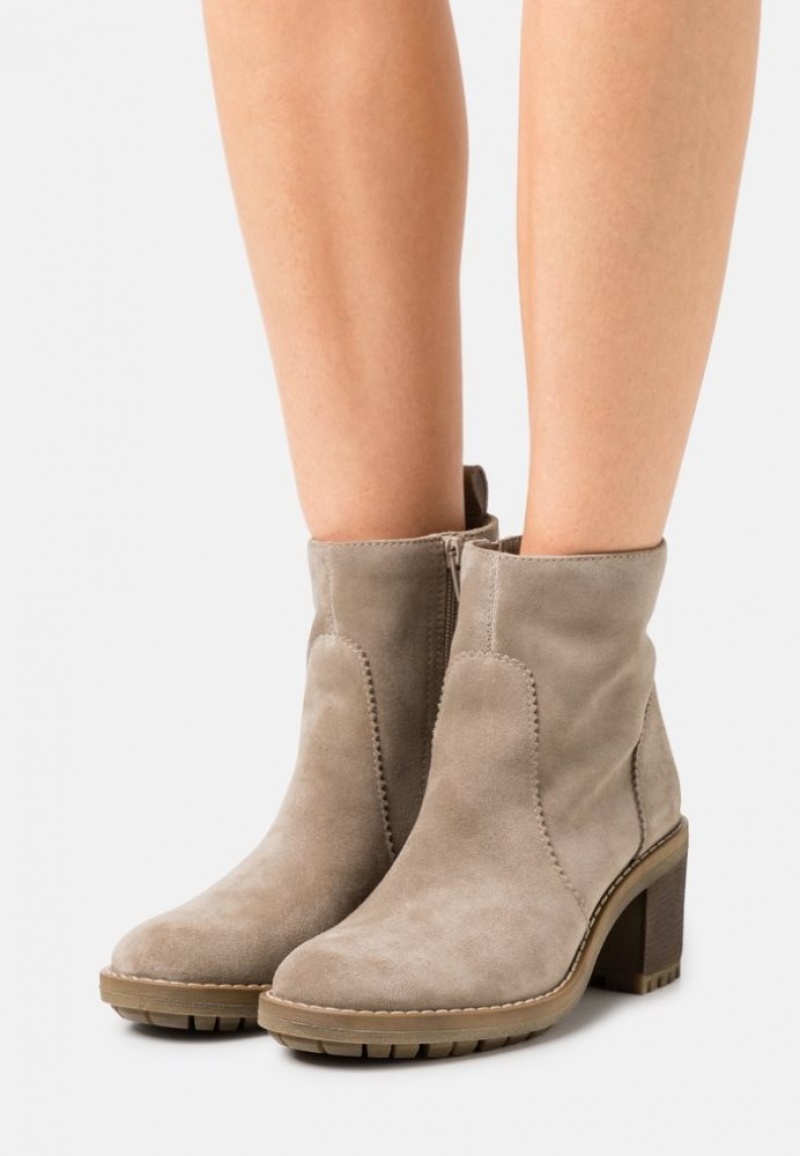 Anna Field Leren Klassieke Ankle Boots Enkellaarzen Dames Grijs Bruin | 7950-GKZIJ