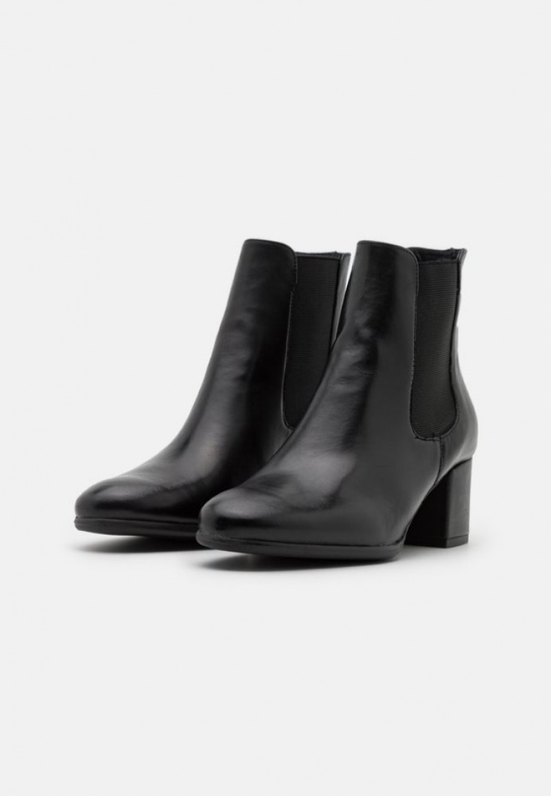 Anna Field Leren Klassieke Ankle Boots Enkellaarzen Dames Zwart | 6750-HVGND