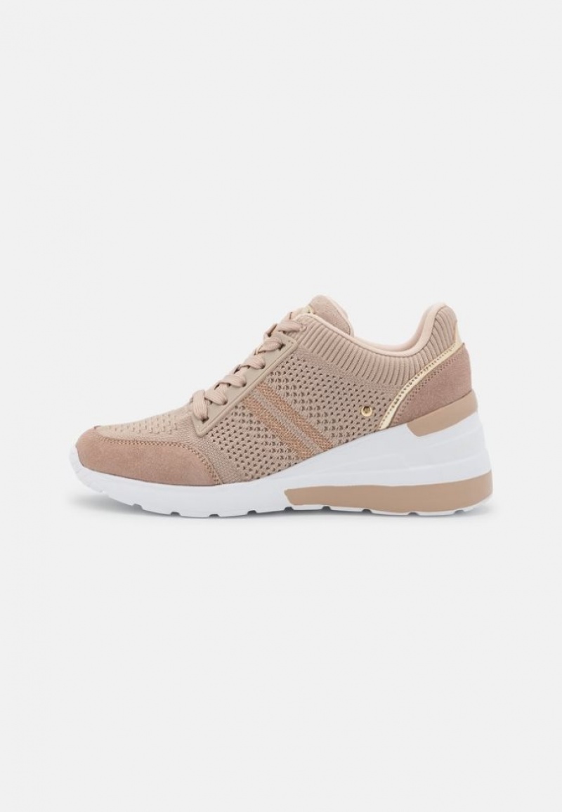 Anna Field Leren Mix Trainers Sneakers Dames Beige | 1240-JAXKH