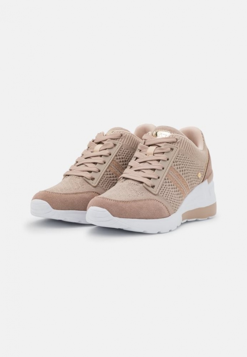 Anna Field Leren Mix Trainers Sneakers Dames Beige | 1240-JAXKH