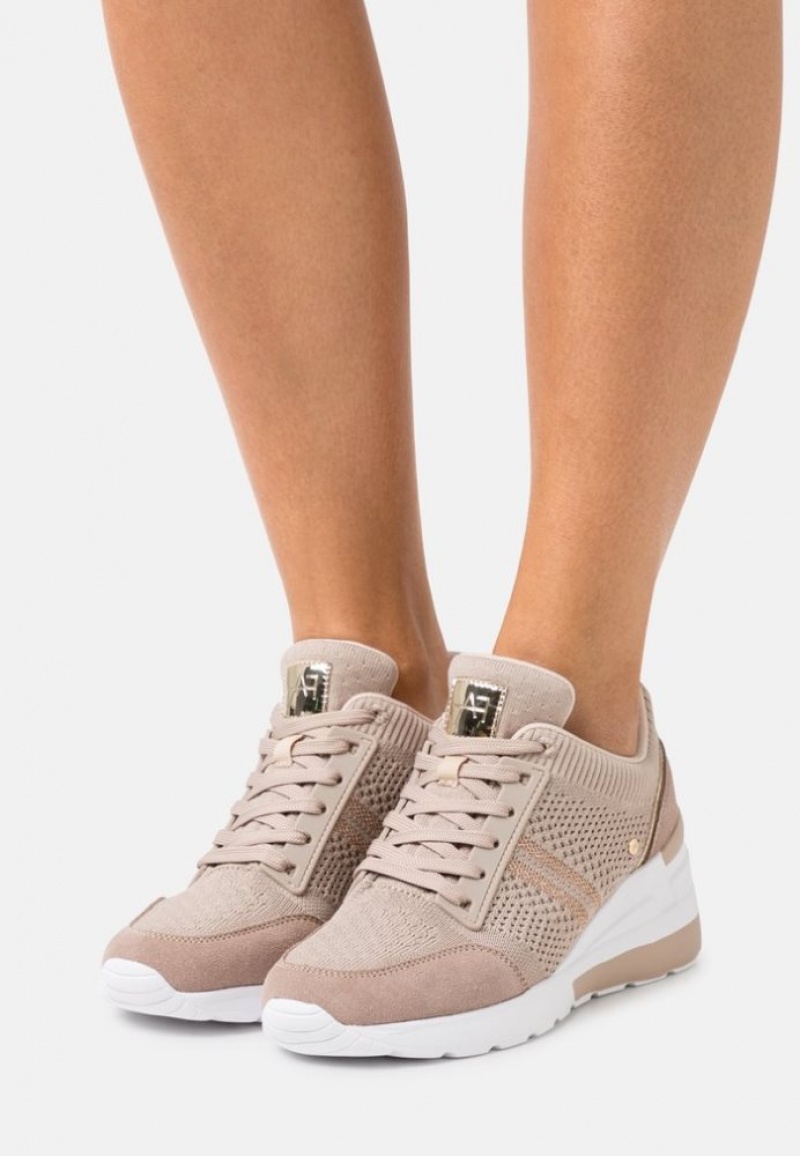 Anna Field Leren Mix Trainers Sneakers Dames Beige | 1240-JAXKH