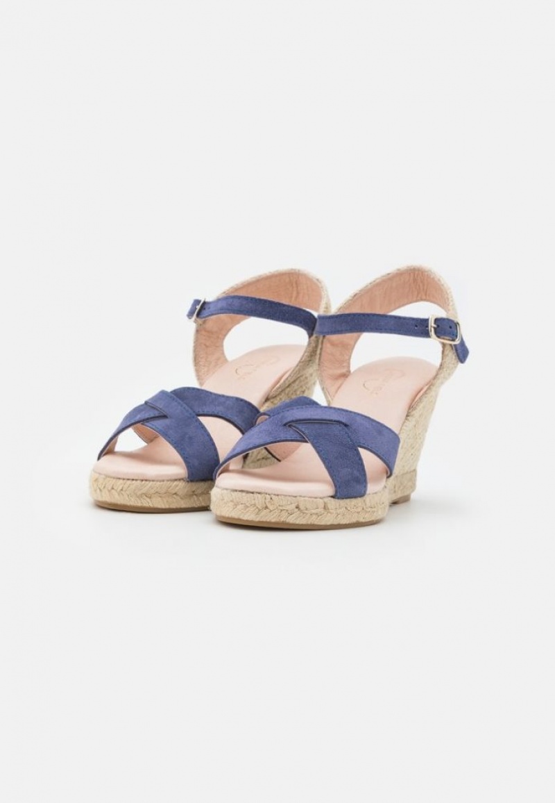 Anna Field Leren Platform Sandals Sandalen Dames Donkerblauw | 2083-RFJLO