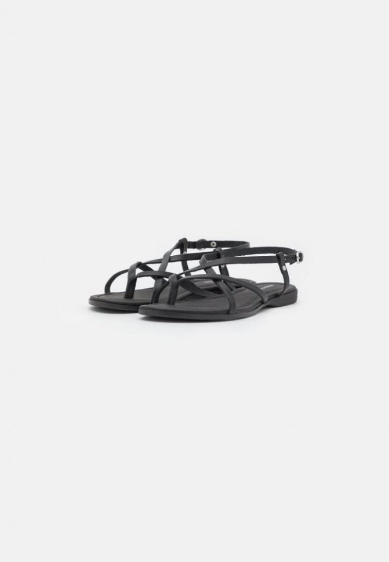 Anna Field Leren T Bar Sandals Sandalen Dames Zwart | 4106-RJCWI