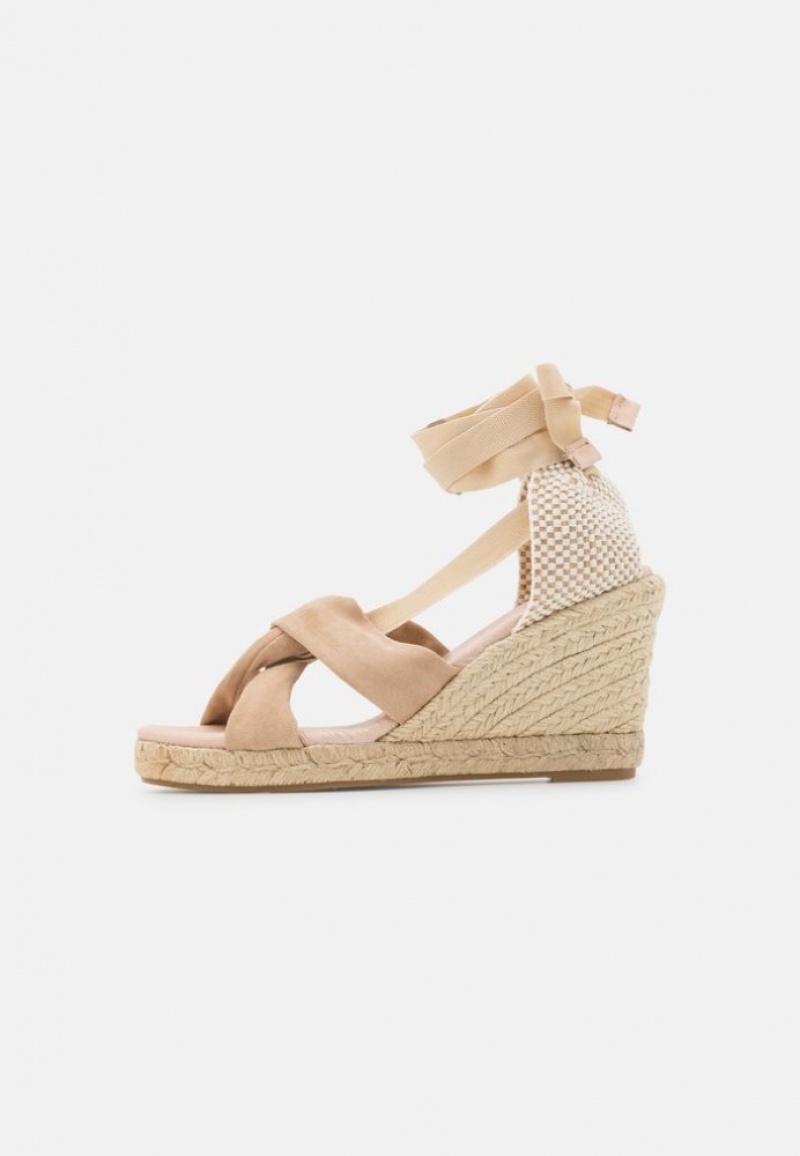 Anna Field Leren Wedge Sandals Sandalen Dames Lichtroze | 8203-OSQDP