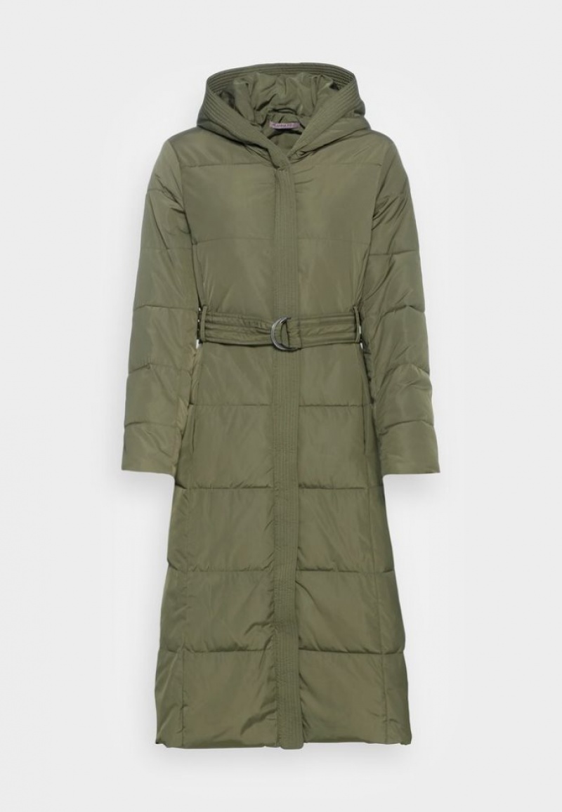 Anna Field Long Coat With Hood Winter Coat Mantel Dames Khaki | 0932-MCAJW