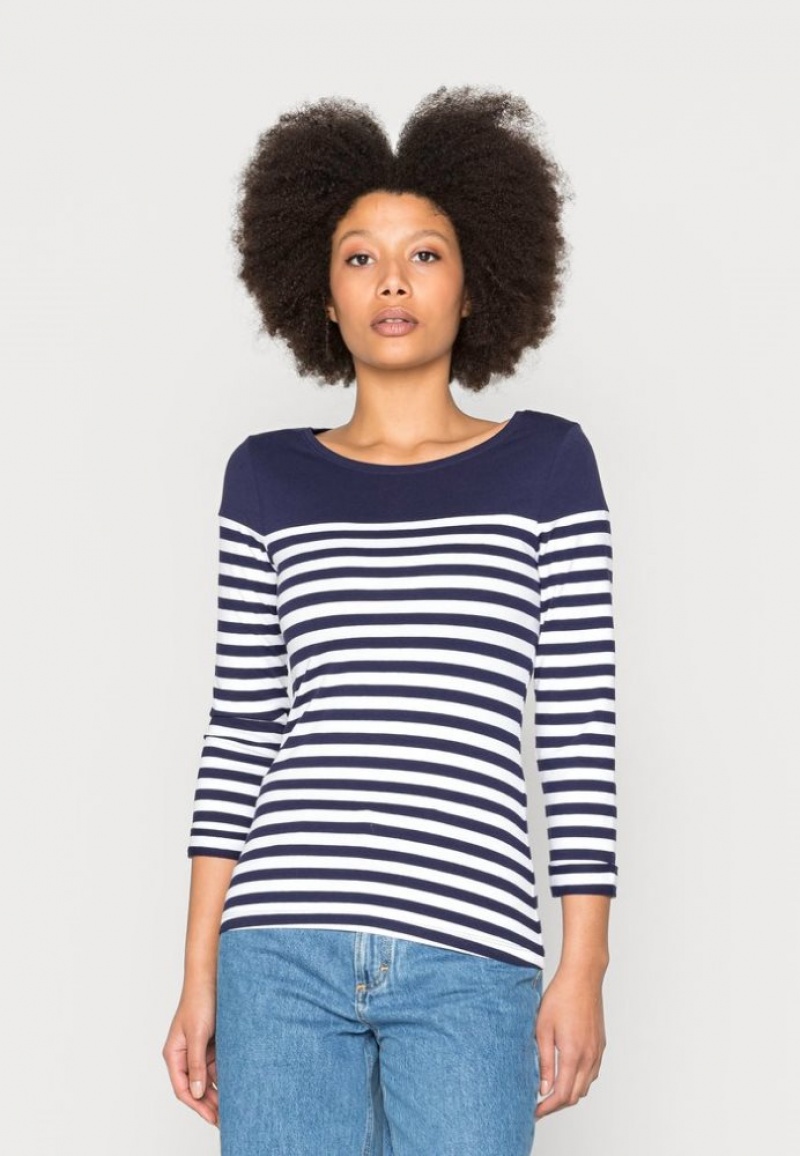 Anna Field Long Sleeved Top T-shirts Dames Donkerblauw | 5120-WVGFM