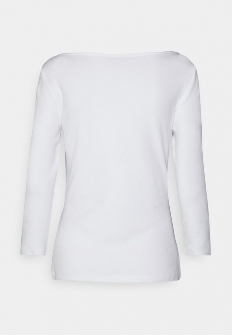 Anna Field Long Sleeved Top T-shirts Dames Wit | 4823-ZNLXP