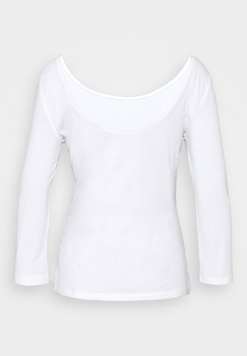 Anna Field Long Sleeved Top T-shirts Dames Wit | 4768-RAVTE