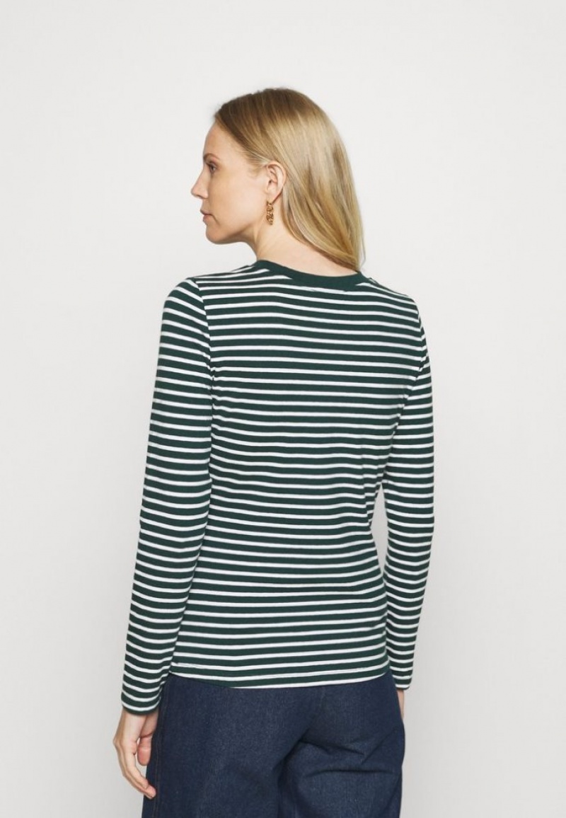 Anna Field Long Sleeved Top T-shirts Dames Donkergroen | 3674-JZFQY